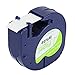 TIANSE 5 Pack Compatible for DYMO LetraTag Labeling Tape 10697 (91200 91220 91330 59421 S0721510) Black print on White paper tape for LetraTag Label Makers, 1/2 in. x 13 ft.