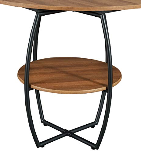O&K Furniture L-Shaped Desk Corner Computer Desk with Storage Shelves for Home Office, Oak