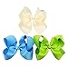 Habibee Kids Toddlers Grosgrain Ribbon Hair Bows for Girls 6 Inches Baby Girl Hair Clips Bow Accessories