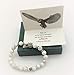 Smiling Wisdom - Teacher Thank You Appreciation Mini Greeting Card and Stretch Stone Bracelet Gift Set - Women Teachers From Parents - Gray White Owl
