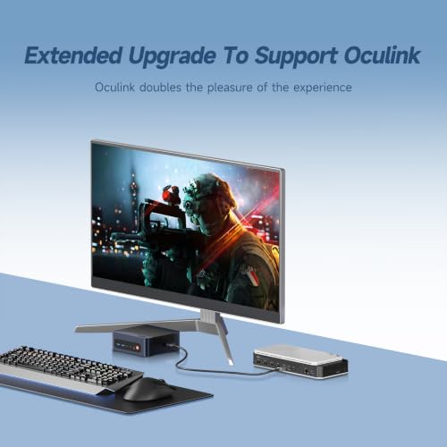 Reatan A8 Mini Gaming PC AMD Oculink Ryzen 7 8745HS(8C/16T,up to 4.9GHz), 16GB DDR5 1TB PCle4.0 SSD Radeon 780M Mini Desktop Computer, Quad Display Dual 2.5G LAN & Wi-Fi 6E & BT5.2 Mini PC