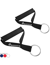 Ignite Fitness - Manijas para ejercicios ultra resistentes con núcleo ABS sólido, mangos de espuma extra anchos y cómodos, juntas tóricas sin unión. Manijas ideales para bandas de resistencia para Crossfit y fisicoculturismo