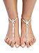 Maxdot 1 Pair Barefoot Anklets Bridal Foot Chains Beach Sandal Jewelry Imitation Pearl Anklets Bridesmaid Accessory for Beach Party Wedding Ceremony