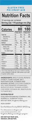 KING ARTHUR FLOUR GLUTEN FREE PIE CRUST MIX, PACKAGING MAY VARY, 14 OZ