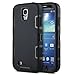 ULAK Galaxy S4 Case, Knox Armor S4 Case - Shockproof Hybrid Rubber Combo Case Cover 3in1 Rigid Plastic+Soft Silicone for Samsung Galaxy S4 IV i9500-Black