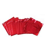 Weyoo 500 Pieces Chocolate Wrappers Candy Wrappers Aluminium Foil Packaging for Homemade Caramel and DIY Candies Decoration Square 4 x 4 Inches (Red)