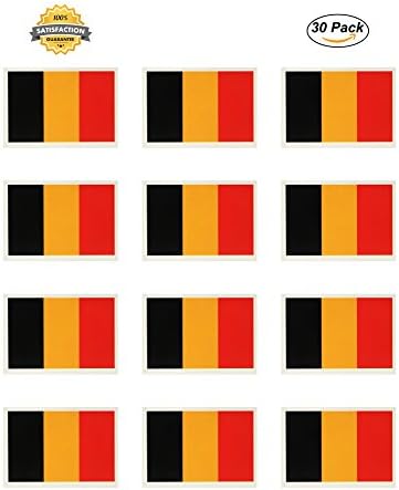 Fiomia National Flag Sticker of Belgium World Cup Temporary Tattoo Face Decal Body Glitter Country Flag Waterproof Removable 30Pcs