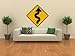 Street & Traffic Sign Wall Decals - Winding Road to the Left Sign - 12 inch Removable Graphic