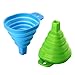 Icicle Funnel Collapsible Set of 2, Foldable Funnel for Liquid Transfer 100% Food Grade Silicone (Blue & Green)