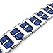 KONOV Men's Bracelet Bangle, Stainless Steel Rubber, Color Blue Silver