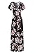 KRANDA Womens Vintage Floral Print Short Sleeve Maxi Long Party Dress