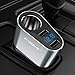 FLOVEME Dual USB Car Charger with Voltage Monitor Cigarette Lighter Socket Splitter 5V 3.1A Fast Charge Car Charger Adapter Compatible for iPhone Xs Max/XR/X/7Plus/8 Samsung Note 9/8/S9 and More