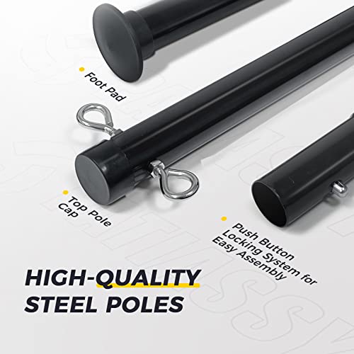 Patiassy Badminton Set with 4 Carbon Aluminum Badminton Rackets Professional Badminton Net with