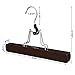 SONGMICS Pants Hangers, 12 Pack Solid Wood Anti-Slip Felt 360° Rotatable Hook Trouser Clamp Hanger, Brown UCRW07K-12