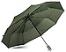 LifeTek Travel Umbrella Wind-Resistant Automatic Open Close Compact Folding Teflon Canopy Umbrellas Small Totes Golf Bag Purse Backpack Large Strong Windproof Men and Women Traveler FX1 42 inch Green