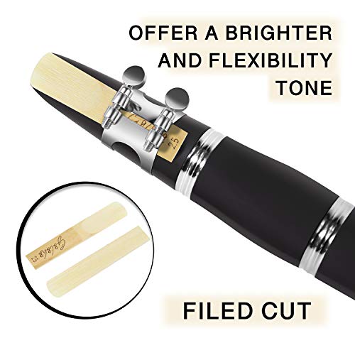 GOLOHO Bb Clarinet Reeds, Strength 2.5, Filed Cut, Box of 10 - Thumbnail 2