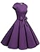 Dressystar DS1956 Women Vintage 1950s Retro Rockabilly Prom Dresses Cap-Sleeve M Purple