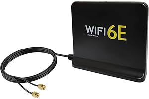 12dBi External WiFi 6 6E Tri-Band Antenna 6GHz 5.8GHz 2.4GHz Magnetic Base Antenna for PC Desktop Computer PCIe WiFi Bluetooth Card WiFi 6E Router Gaming WiFi Motherboard，Slinkdsco