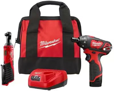 Milwaukee M12 12V Cordless Ratchet Screwdriver Combo Kit 2-Tool w/ Battery