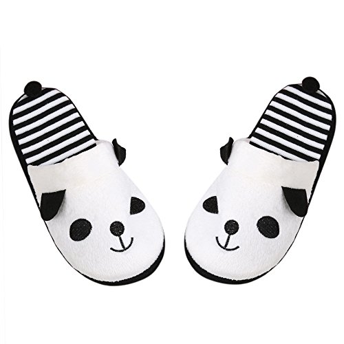 Tantisy ♣↭♣ Boy and Girls Lovely Cartoon Warm Cotton Flat Slippers Cute Panda Soft Stripe Anti-Slip Home Floor Slipper - Thumbnail 6