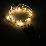 SUPERNIGHT 3x AA Battery Powered Warm white Romantic LED Silver String Starry Light Portable Decorative LED Copper Material Wire Light 30 LEDs on 3M Wire