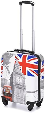 Hard Shell 4 Wheels Suitcase PC Luggage Travel Bag Case Cabin Hand Carry On (20", London)