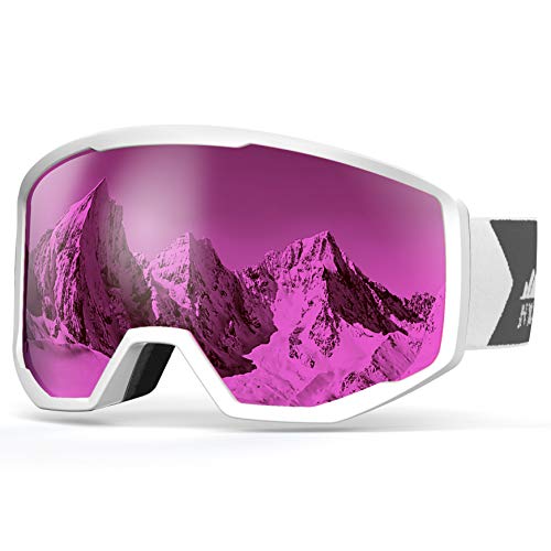 NXONE Ski Goggles for Men and Women, Anti-Fog Over Glasses Snowboard Goggles with UV Protection, Windproof Helmet Compatible Dual Lens Goggles-100% UV Protection - Thumbnail 7