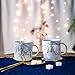 Jumway Mr and Mrs Coffee Mugs - Wedding Gifts for Bride and Groom Gifts for Bridal Shower Engagement Gifts and Married Couples Gifts - Ceramic Marble Cups 12Oz