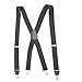 Mens Elastic X-Back Adjustable Leather Drop Clip Suspenders -Sizes 46