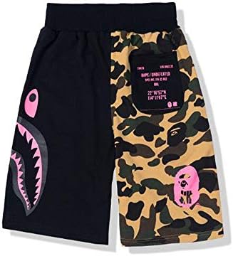 Mulynn Men's Bape Summer Colorblock Camouflage Printed Cotton Casual Shorts Beach Shorts