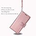 ERAGLOW Galaxy A10E Wallet Case, Premium PU Leather Flip Cover with Card Slots & Kickstand - Rose Gold