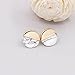 Shoopic Marble Studs Tiny White Howlite Circle Coin Piercing Earrings for Women