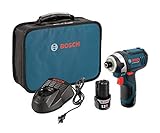 Bosch PS41-2A 12V Max 1/4-Inch Hex Impact Driver Kit with 2 Batteries, Charger and Case,Blue