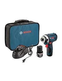 Bosch PS41-2A 12 V Max 1 4" Kit de controlador de impacto hexagonal con 2 pilas, cargador y funda