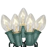 SUNSGNE C7 Christmas Lights, 25Ft Outdoor Christmas