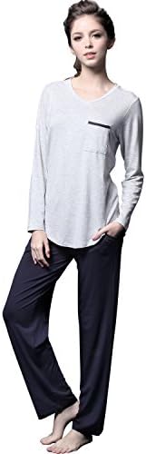 Feelvery Women's Premium Natural Soft Tencel Thermal Lounge Sleepwear Set (Medium)