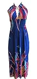 Womens Summer Print Beach Maxi Dress Casual Sundress
