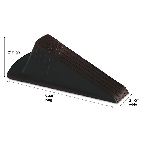 Master Caster 00964 Giant Foot Doorstop, No-Slip Rubber Wedge, 3-1/2w x 6-3/4d x 2h, Brown