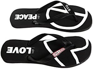 Peace Love World 151212 Black Peace/Love Flip Flop Sandals (US 9/10)