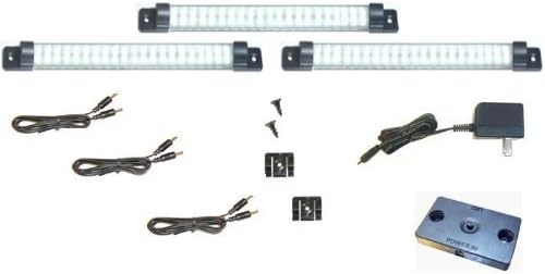 Designer Series LED Light Panels - Deluxe Kit - 3 Panels - 10 inch Warm White Color 3000K - Power Supply - Dimmer - Cables - Plug n Play! Under Cabinet Lighting