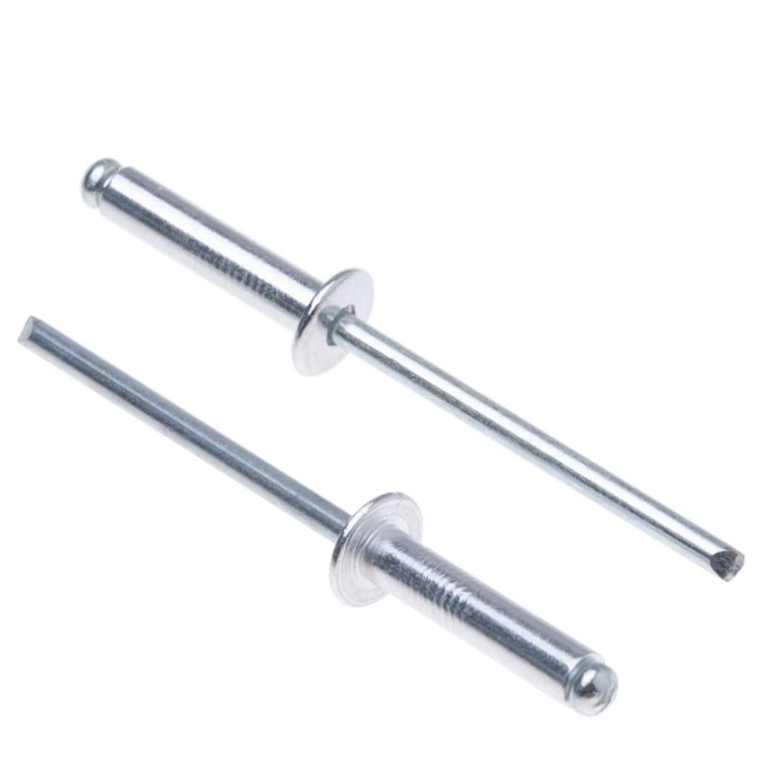 3.2mm x 12mm Alloy Rivets, 1000 Pack – Rivets for Metal, Blind Rivet, Dome Head Rivet, Aluminium Body and Steel Mandrel Pop Rivets for Tinplate, Metal Fastening, Leather – Push Rivets
