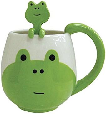 Coffee Mug, 12 Oz. Cup and Spoon - Gift for Children and Friends (Frog)
