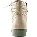 DailyShoes Women's Ankle Boots Combat Low Heel Lace Up Zip Pocket Exclusive Credit Card Bootie Susan-01 Beige Pu 9
