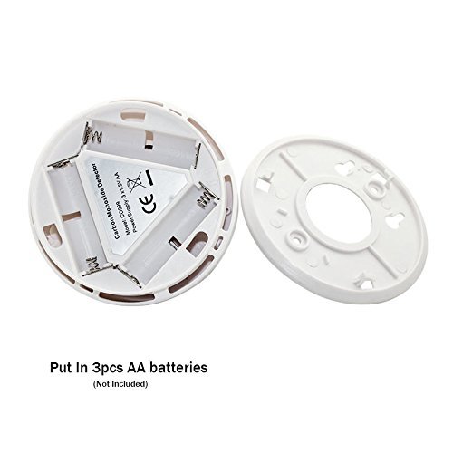 Pocketman Carbon Monoxide Gas Detector Digital CO Alarm Detector with LCD Display Battery Operated, White, 2-Pack - Thumbnail 4