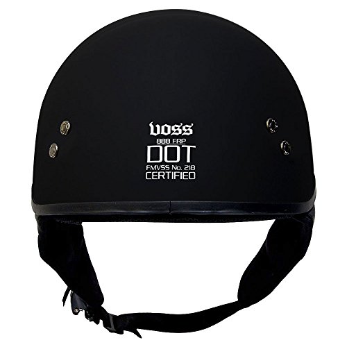 Voss 888 FRP Hand Laid Fiberglass DOT Half Helmet with Retractable shield for Cruiser Street