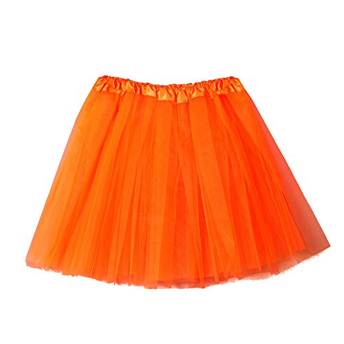 Women's 1950s Vintage Petticoats Bubble Tutu Dance Half Slip Skirt Orange