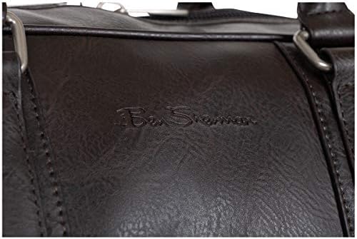 Ben Sherman 20" Vegan Leather Travel Duffel Bag Top Zip Weekender Carry-On Duffle Luggage, Brown 7 Ben Sherman 20" Vegan Leather Travel Duffel Bag Top Zip Weekender Carry-On Duffle Luggage, Brown