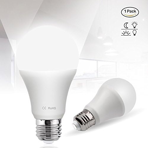 Dusk to Dawn Light Bulb, ANTOU 7W E26/E27 LED Sensor Light Bulbs With Auto On/Off Indoor /Outdoor LED Sensor Lighting Lamp for Porch Hallway Patio Garage (Cold White)