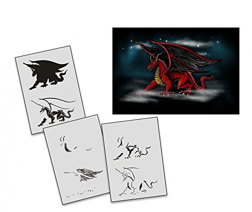 UMR-Design AS-209 Dragon Airbrushstencil Step by Step Size L