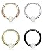 Jstyle 16G 3-4 Pcs 316L Stainless Steel Created-opal Captive Bead Ring Nose Hoop Ring Septum Piercing Tragus Cartilage Earrings 8mm